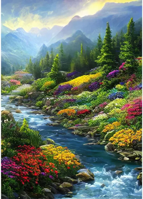 River Diamond Painting Kits 5D Diamond Art Nature Kits Landscape Diamond Art