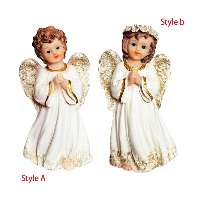 Statue de s en prière, figurine d'ange en résine vintage, sculpture de