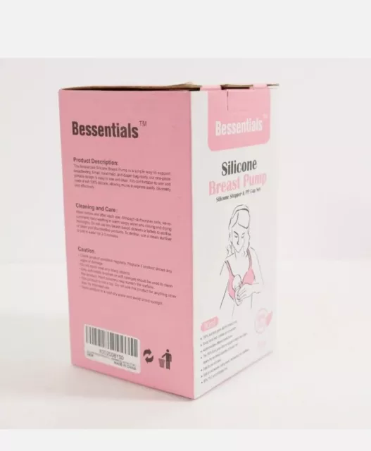 Bessentials Silicone Manual Breast Pump Portable Set 90ml PINK FREE BAG New! 2