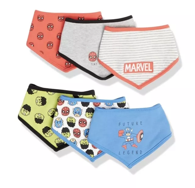 Pack Of 6 Disney Marvel Baby Feeding Bibs