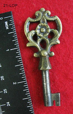 Skeleton Key Fine GENUINE Antique Key w/ Fancy Brass Bow From Old Paris France!