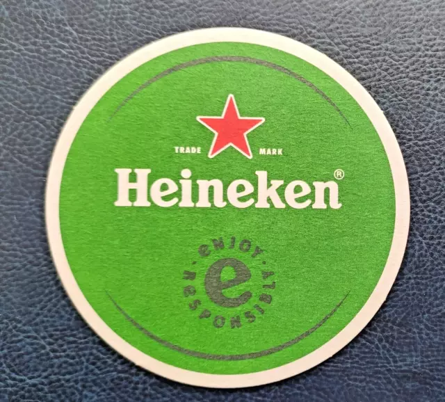 1 Beer coaster / mat, Two-sided, HEINEKEN brand, NETHERLANDS