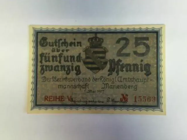 Gutschein über 25 Pfennig, (Reihe V)