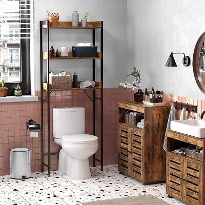 Scaffale Mensole Bagno Salvaspazio 3 Ripiani,scaffale sopra Lavatrice sopra Il Bagno/Lavanderia/Lavatrice Mobile Bagno Salvaspazio in Acciaio Inox Argento 61x37x151 cm 