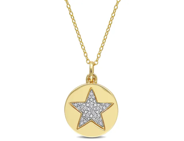 1/10 Carat (ctw) Diamond Star Charm Pendant Sterling Silver