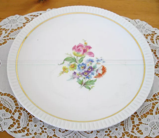 Vintage Syracuse China Shelledge Pink Flowers 9 7/8" Plate ~