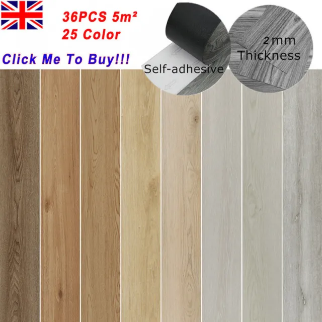 36pcs Flooring Planks Self-adhesive Home Floor Tile Multi Colours Floor Tiles UK