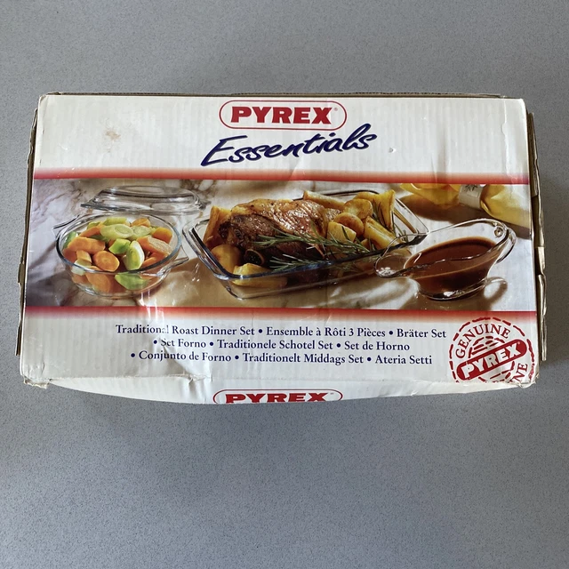 Juego de 3 cenas asadas Pyrex cacerola jarra gravada domingo de Pascua