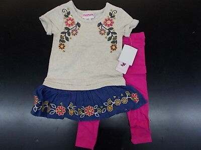 Girls Flapdoodles Floral Shirt w/ Leggings 2PC. Set Sizes 4 & 5