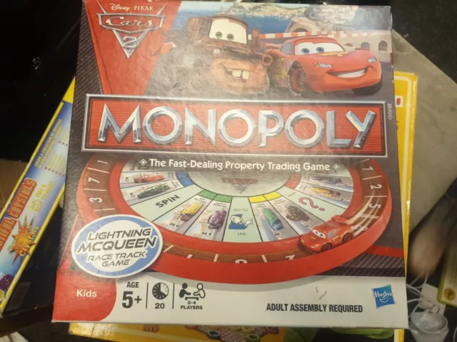 102. HASBRO DISNEY Pixar Cars 2 Monopoly Board Game - vgc £8.50 ...