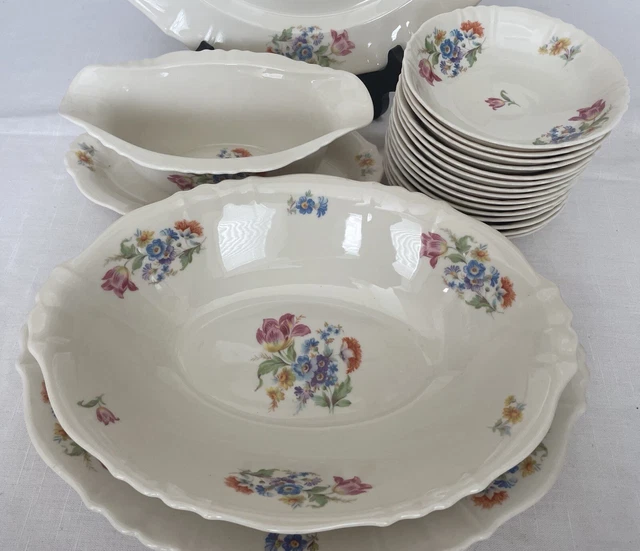 Vintage Syracuse China O.P.CO. Flowers - Party set ~