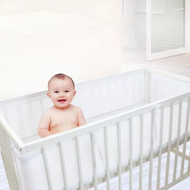 Soft Air Mesh Crib Liner Wrap Nursery Cot Bed Bumper Set Baby Easy Breathable AU 3