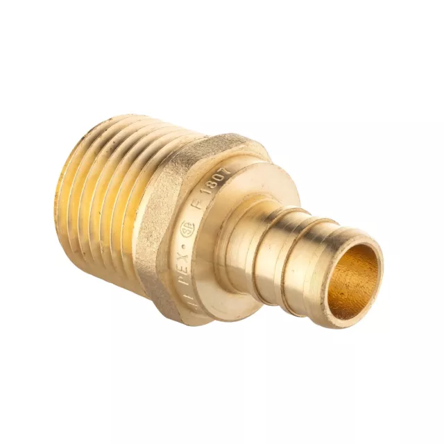 EFIELD  12 PCS Barb Crimp Pex1/2" X 1/2" Male NPT  Brass Adapters, Lead Free