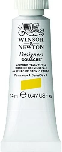 Gouache diseñador Winsor and Newton 14 ml amarillo cadmio pálido, serie 4