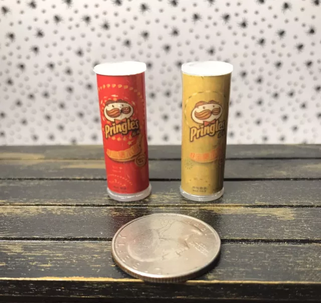 Dollhouse Miniature 2 Cans Of Chips