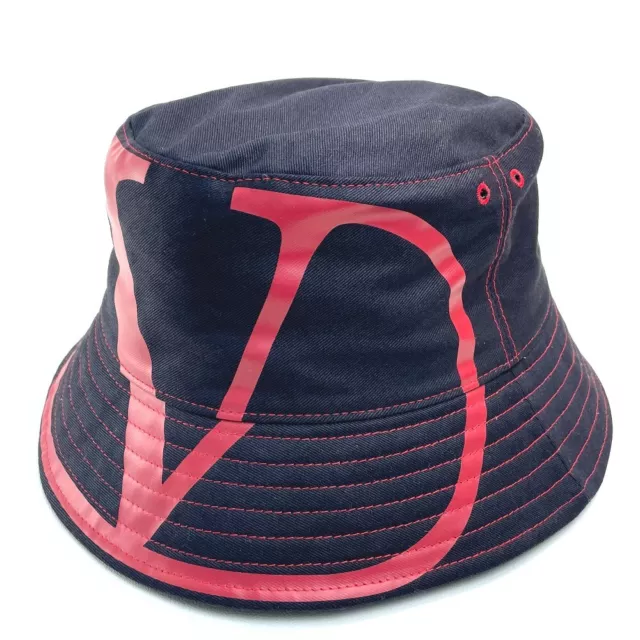 Valentino Garavani apparel V logo Bucket hat hat cotton/Nylon Navy Based Red