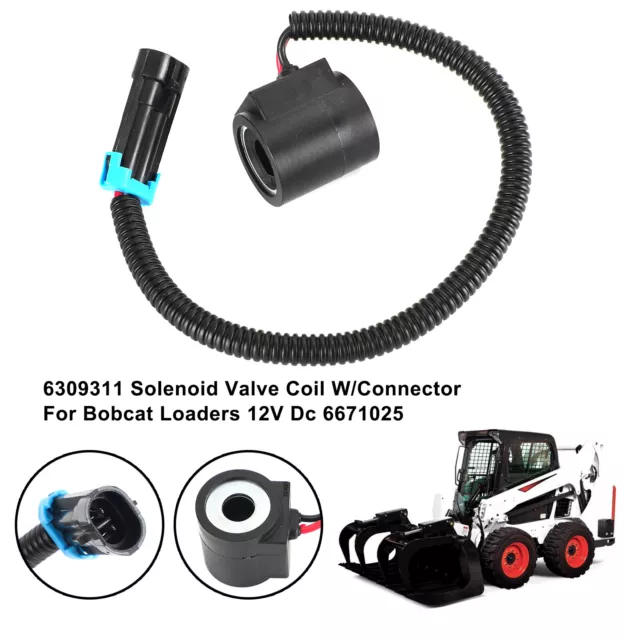 6309311 Électrovanne Bobine Avec Connecteur Pour Bobcat Chargeurs 12V Dc A10