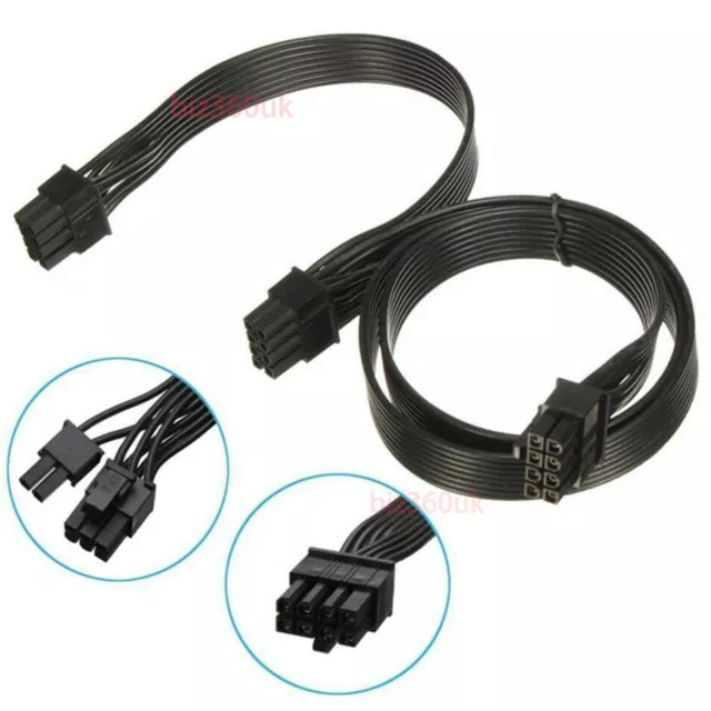 8 Pin to DUAL 8 (6+2) PCI-e GPU Cable for EVGA, Silverstone Modular Power Supply