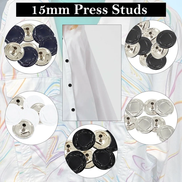 15mm Metallo Piccolo Bottoni a Pressione Cucito Pelle Craft Clothing Automatici
