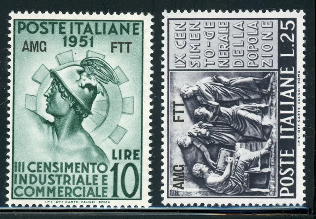 AMG-FTT Trieste MNH: Scott #134-135 Population Industrial Census CV$5