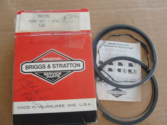 Genuine Briggs and Stratton OEM Piston Ring Set NOS Part# 392331