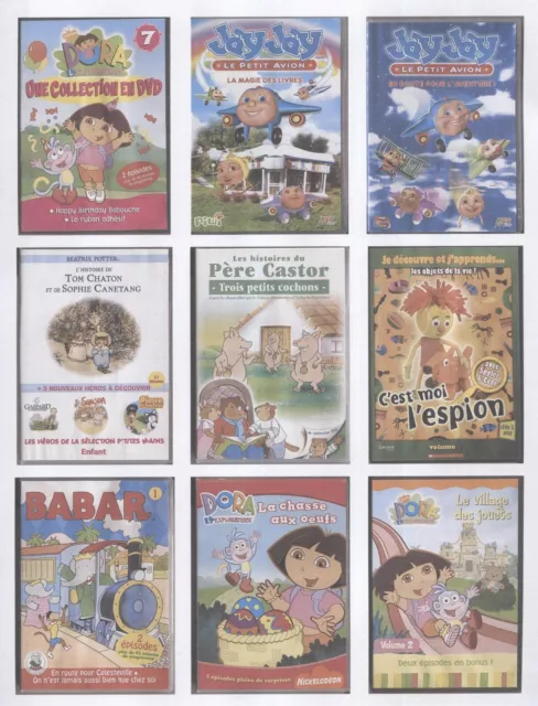 Lot De 9 Dvd Pour Les Tout Petits ¤ Babar - Beatrix Potter - Pere Castor - Dora