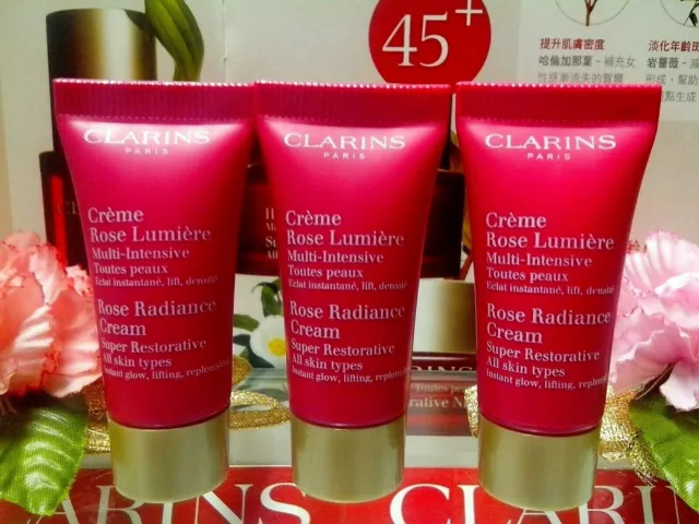 ☾3 BOX☽ Clarins Super Restorative Rose Radiance Cream ◆5mLX3◆ NIB "FREE POST!"