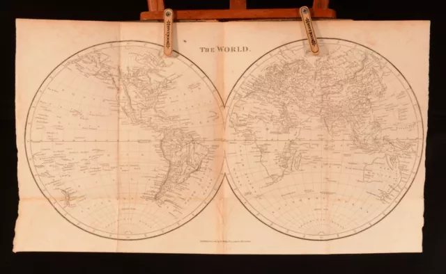 1813 Atlas For School Ancient and Modern Maps Rev J Goldsmith Folding Map Scarce