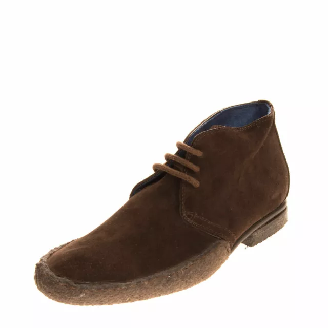 FEDELI BROWN SUEDE Leather Cashmere Chukka Boots 40 UK 6 US 7 Crepe ...