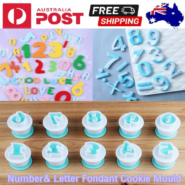 New 26 Alphabet Number Letter Fondant Icing Cutter Set Mould Cake Decorating Au