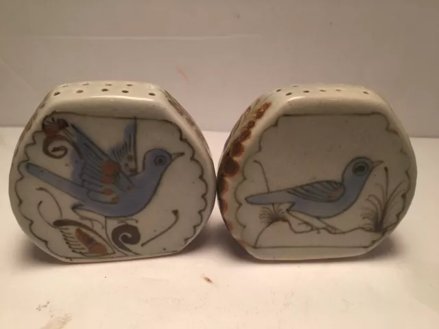 Vintage Ken Edwards El Palomar Tonala Mexico Pottery Bird Salt & Pepper Set