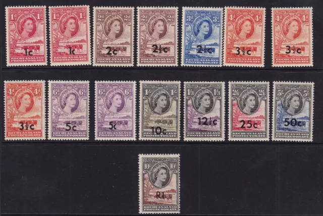 Bechuanaland 1961 set + 4 extras SG157-167b - mounted mint