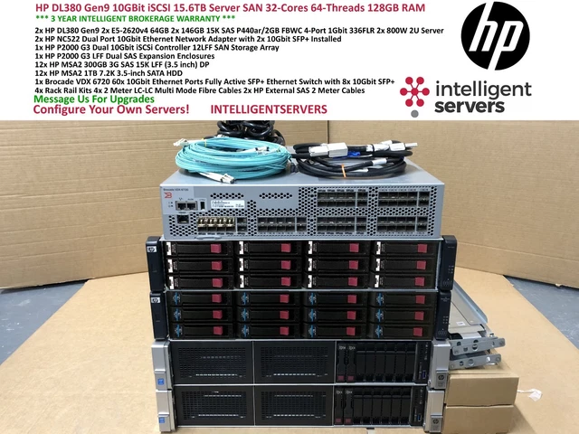 Serveur HP Proliant DL380 Gen9 - 12 Baies LFF - 2x Xeon E5-2630 V4 - 128 Go RAM - Renouvelé