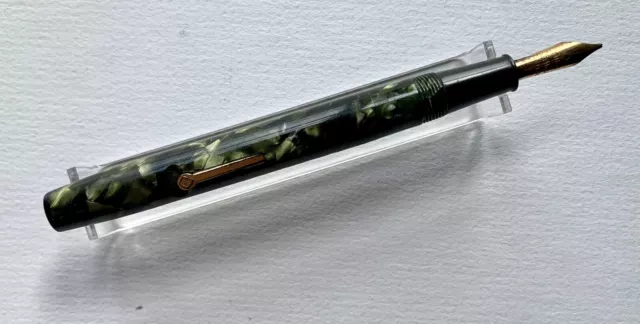 Vintage Conway Stewart 388 Fountain Pen, Green Marble, no cap, Spares or repair