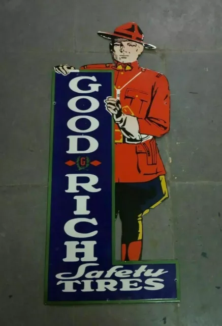 Vintage Good Rich Tires Porcelain Sign Size 60" X 16" Inches.