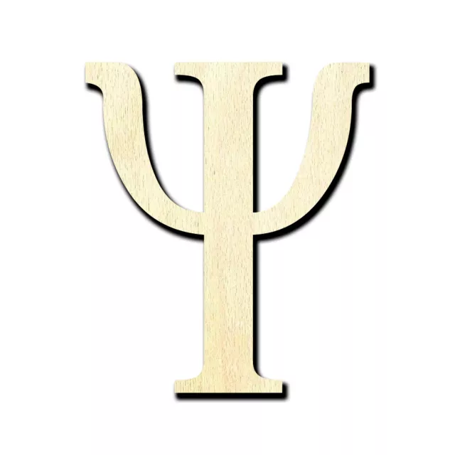 Psi Greek Alphabet Laser Cut Out Unfinished Wood Shape Craft Supply