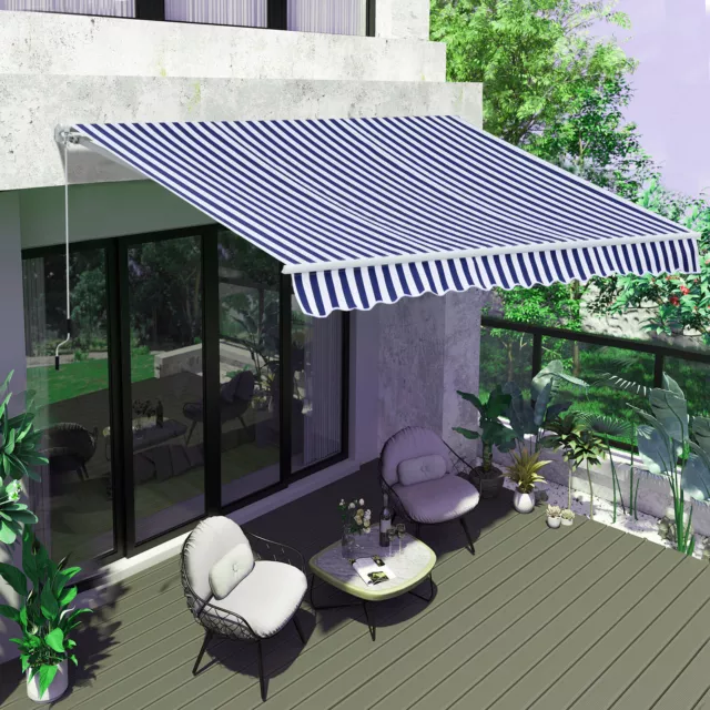 GARDEN PATIO MANUAL Awning Canopy Shelter Outdoor Sun Shade Retractable