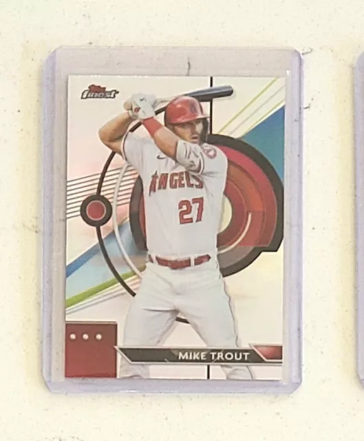 2023 TOPPS FINEST Mike Trout Refractor 90 Los Angeles Angels FREE