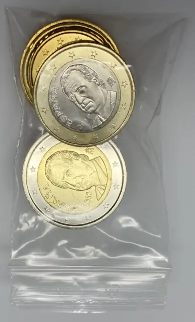 Spanien KMS 2011 lose aus der Rolle, unc. 1c - 2 Euro, 8 Münzen - im Beutel