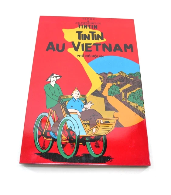 TINTIN Au Vietnam Herge Plaque Lacquer Wall Hanging Art Red Comic