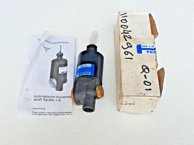 FESTO WA-1-B Condensate Drain, Airline, Auto drain, G1/4, 4-16 bar # NEW