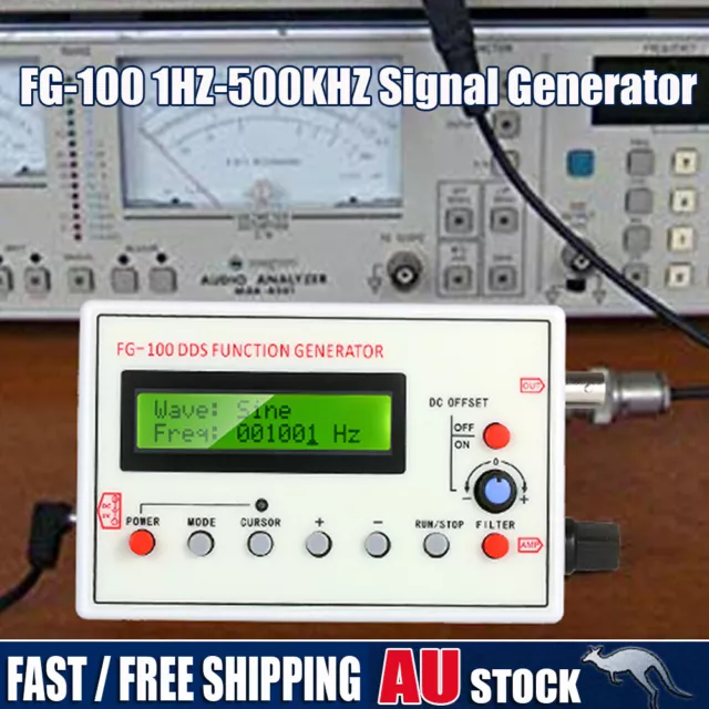 1HZ-500KHZ FG-100 DDS Functional Signal Generator Accuracy Frequency Counter AU