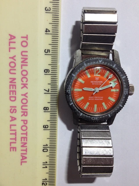 Vintage Newmark Waterking luminous diver's wrist watch - works intermittently