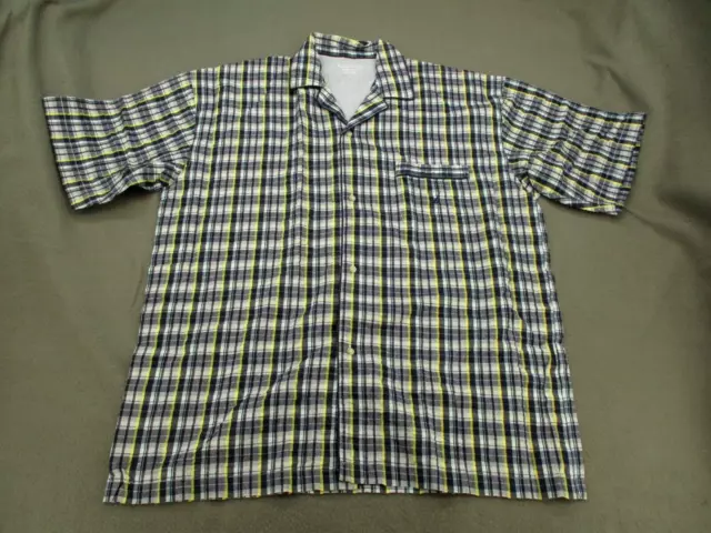 Nautica Shirt Adult Large Multicolor Pajama Plaid Short Sleeve Sleepwear Mens L