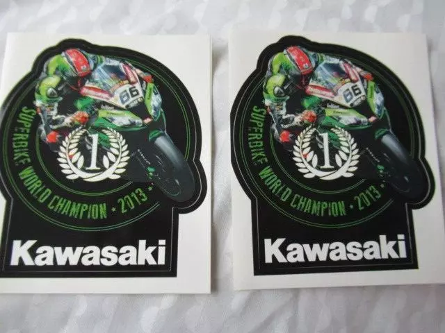 Pair of Kawasaki 2007 SBK World Champions stickers, Jonathan Rea