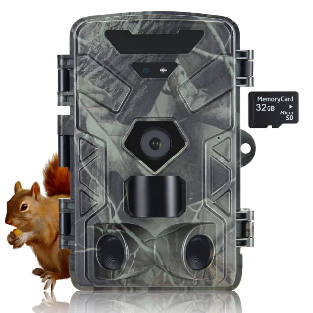 36MP Hunting Trail Camera 4K Wildlife Scouting Game Cam Night Vision No Glow