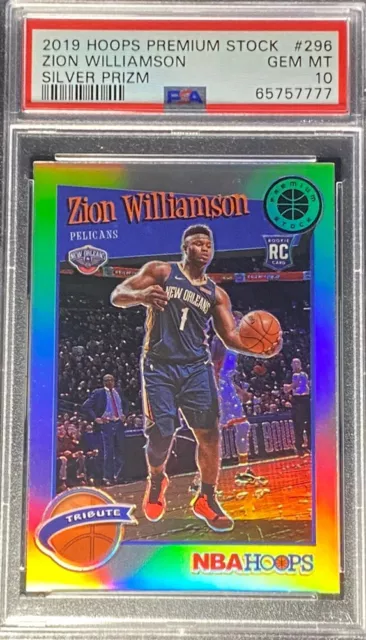 Zion Williamson 2019 NBA Hoops Premium Silver Prizm Rookie SP Pelicans PSA 10