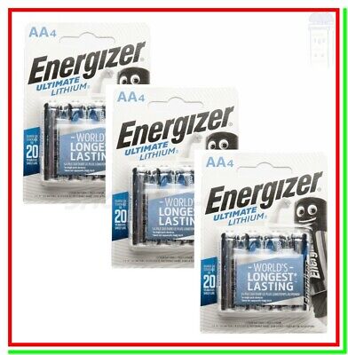 Energizer 12 BATTERIE STILO AA LITIO ENERGIZER L91 FR6 1.5V PILE alta qualità consegna 24H 