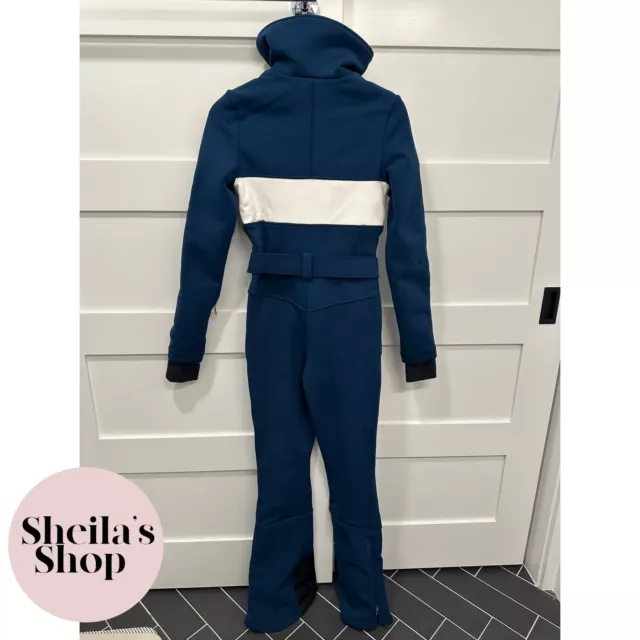 NWT CORDOVA FORA Belted Striped OTB Ski Suit Marine Blue Women’s Size ...