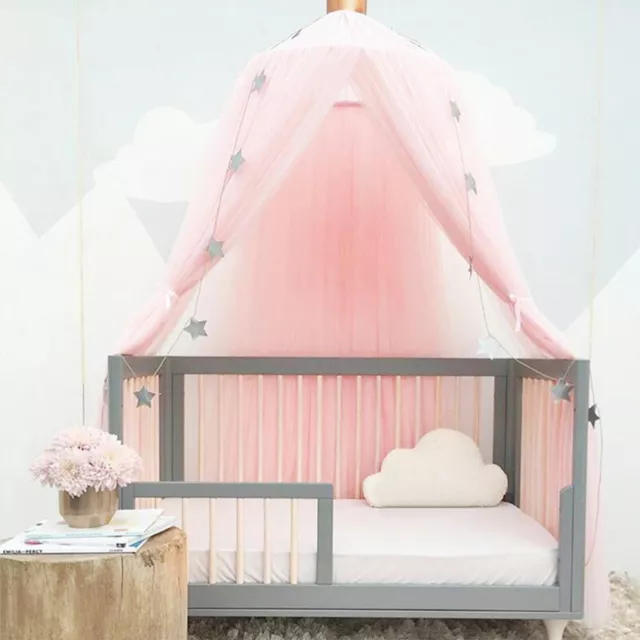 Kids Girls Bed Canopy Mosquito Net Tulle Yarn Round Dome Tent Beddroom Decor MC 2